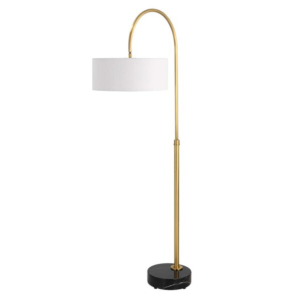 Huxford Antique Brass and Black Arch Floor Lamp, image 4