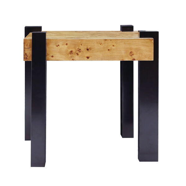 Bromo Natural and Black Accent Table with Solid Hardwood Leg, image 1