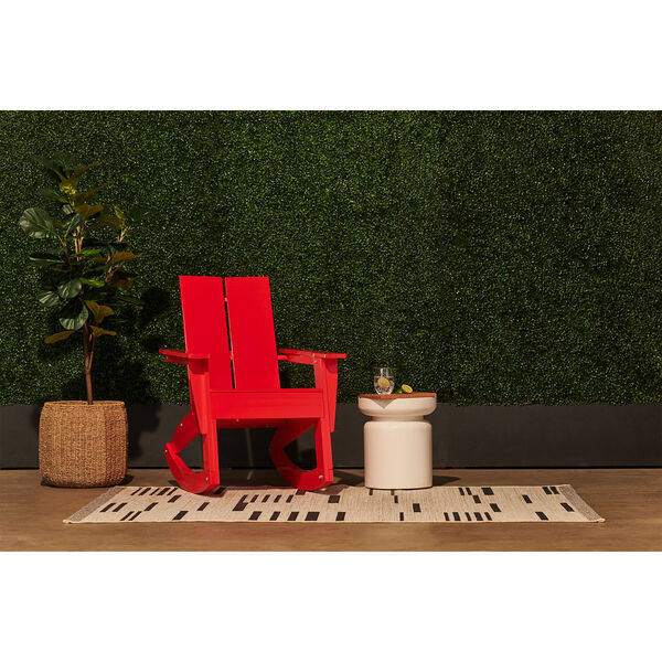 Modern Wooden Adirondack Rocking Chair in Red , image 1