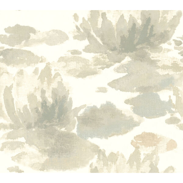 Candice Olson Botanical Dreams Gray Water Lily Wallpaper, image 2