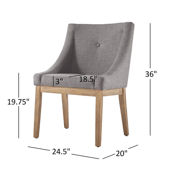Century Grey Linen Slope Arm Side Chair, Set of 2, image 5