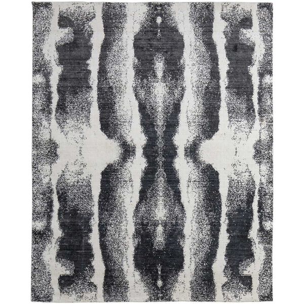 Coda Industrial Abstract Black White Area Rug, image 1