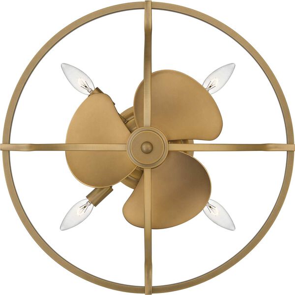 Harvel Weathered Brass Four-Light Fan Light Fandelier, image 5