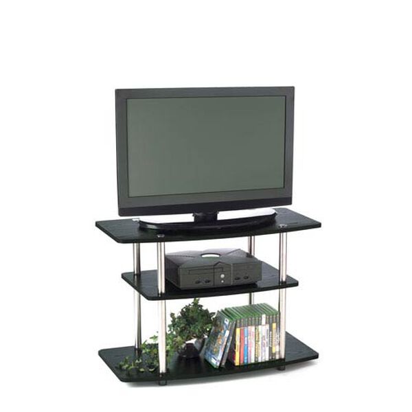 Designs2Go Black Three-Tier TV Stand, image 1