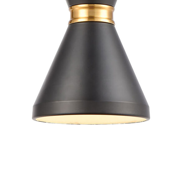 Modley Matte Black and Brushed Brass One-Light Mini Pendant, image 5