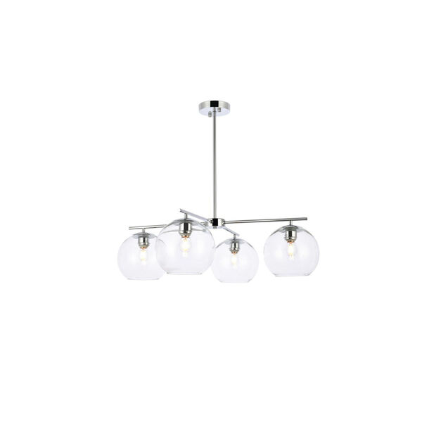 Opus Chrome and Clear Four-Light Pendant, image 1