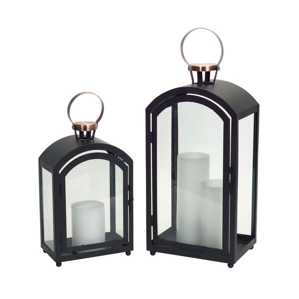 Black and Copper Lantern, Set of Two, image 1