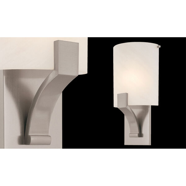 Greco 8-Inch Satin Nickel Fluorescent Sconce, image 3