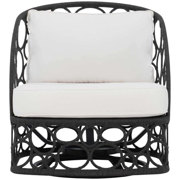 Bali Black and White Outdoor Swivel Chair, image 1