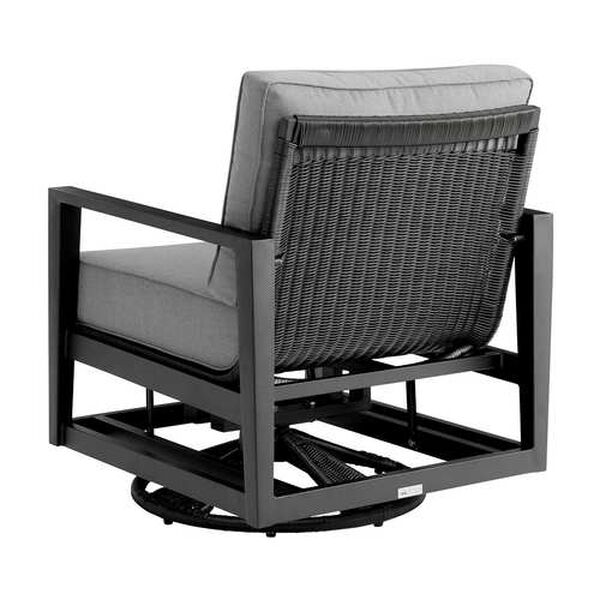 Grand Black Outdoor Swivel Chair, image 3
