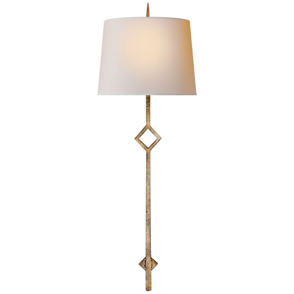 Cranston Large Sconce in Gilded Iron with Natural Paper Shade by Studio VC, image 1