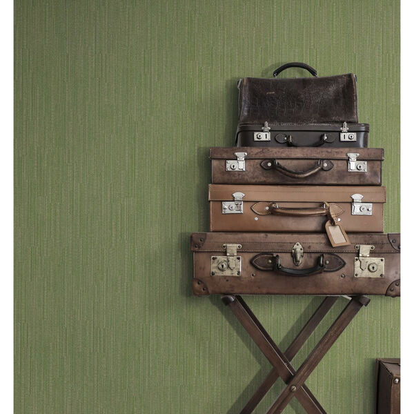 Ronald Redding Green Weekender Weave Non Pasted Wallpaper - SWATCH SAMPLE ONLY, image 3