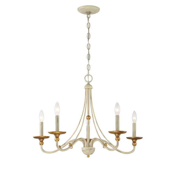Westchester County Farm House White Five-Light 34-Inch Chandelier, image 1