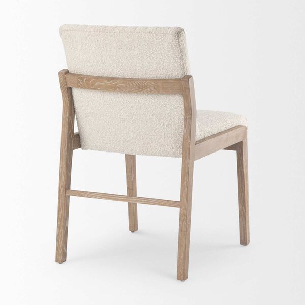 Tahoe Cream Boucle and Light Brown Upholstered Armless Dining Chair, image 5