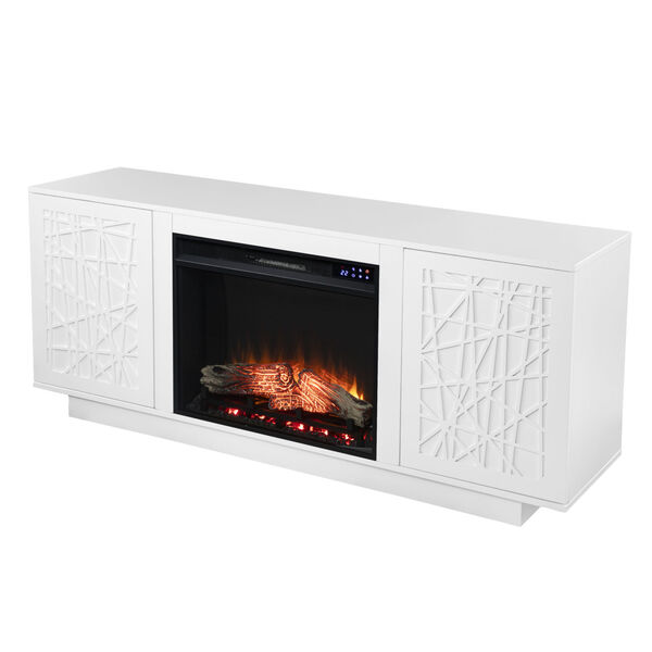 Delgrave White Electric Media Fireplace with Storage, image 2