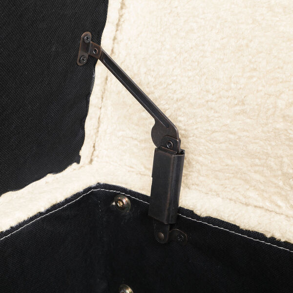 White Designs4Comfort Garbo Sherpa Storage Bench Ottoman, image 6