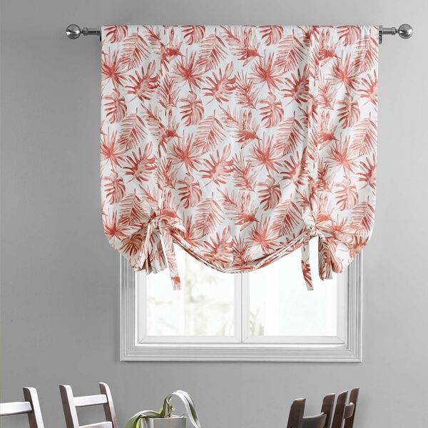 Artemis Rust Printed Cotton Tie-Up Window Shade Single Panel, image 2