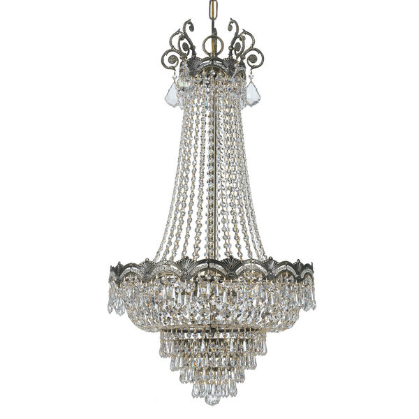 Majestic Sold Cast Brass Ornate Crystal Eight-Light Chandelier, image 1
