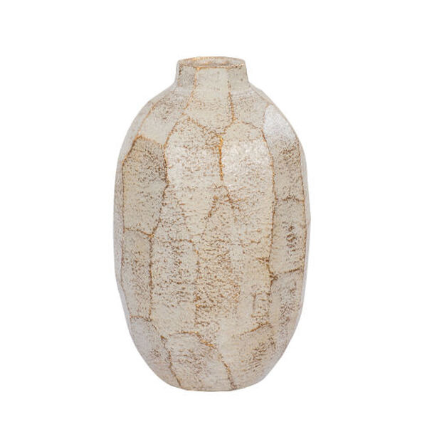 Takko Slate Brown White Nine-Inch Ceramic Vase, image 1
