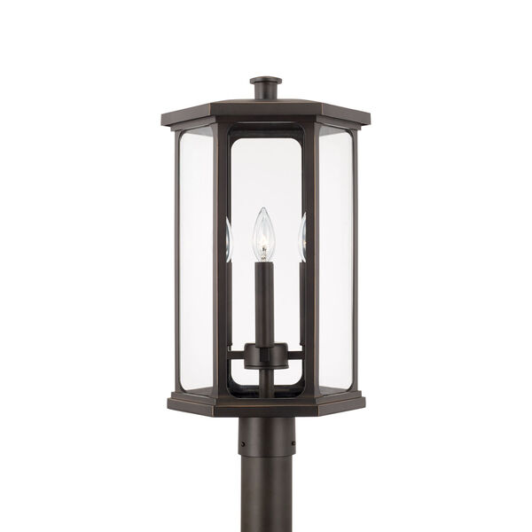Walton Oiled Bronze Outdoor Four-Light Post Lantern with Clear Glass, image 5