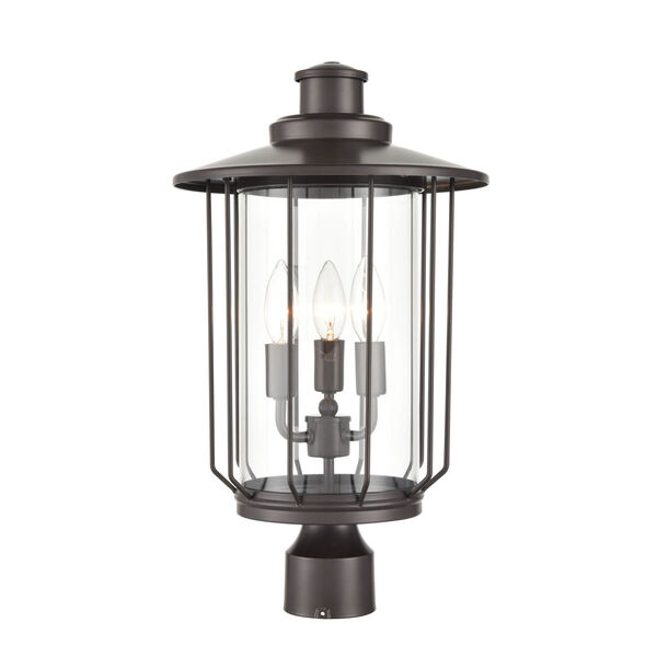 Belvoir Powder Coat Bronze Four-Light Outdoor Post Lantern With Transparent Glass, image 1