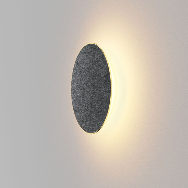 Ramen Charcoal Felt 12-Inch LED Outdoor Wall Sconce, image 1
