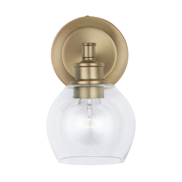 Mid-Century One-Light Sconce with Clear Glass, image 4
