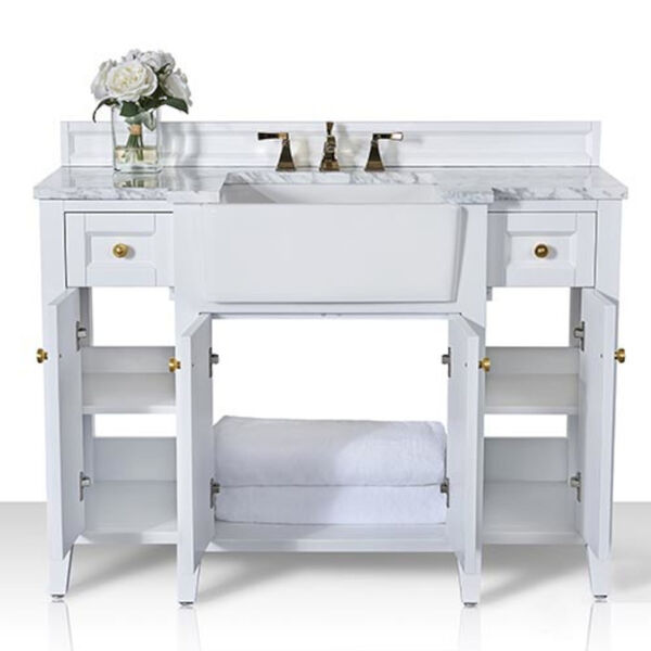 Adeline White 48-Inch Vanity Console with Farmhouse Sink, image 6