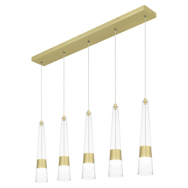 Zia Satin Gold Integrated LED Chandelier, image 4