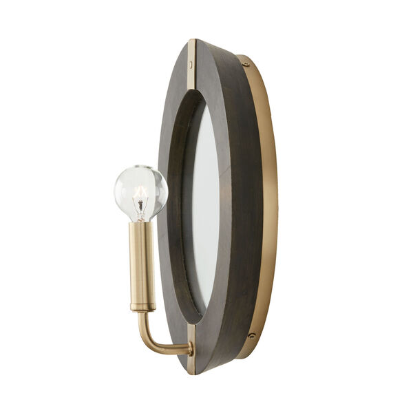 Finn Black Stain and Matte Brass One-Light Sconce, image 5