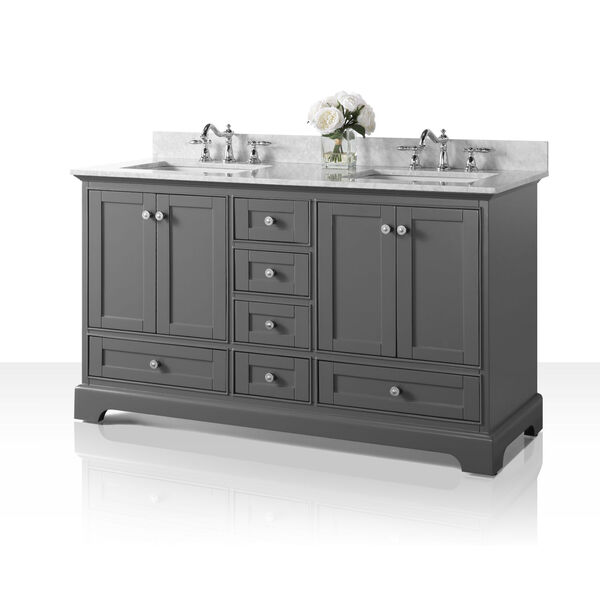 Audrey Sapphire Gray 60-Inch Vanity Console with Mirror, image 2