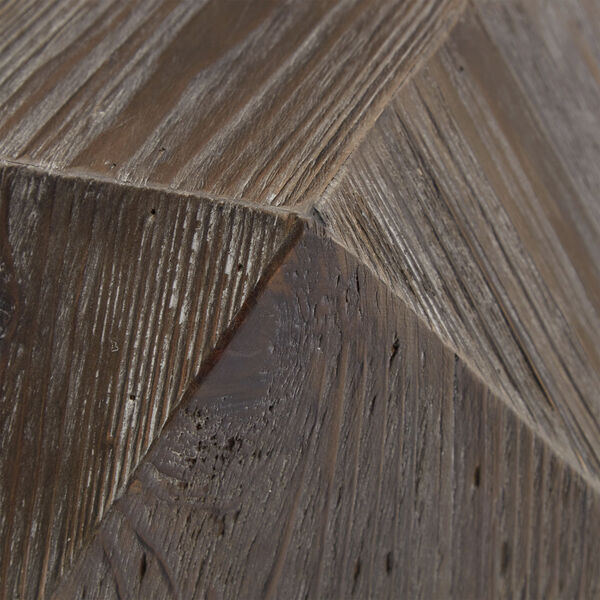 Swanson Reclaimed Dark Wood Geometric End Table, image 5