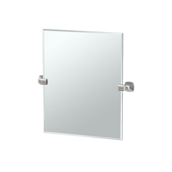 Jewel Satin Nickel Small Rectangle Mirror, image 1