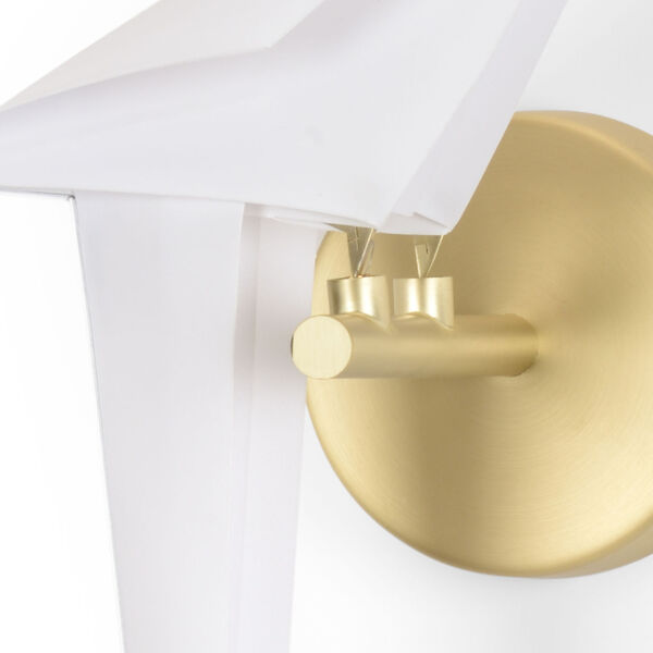 White and Gold One-Light Origami Bird Left Wall Sconce, image 2