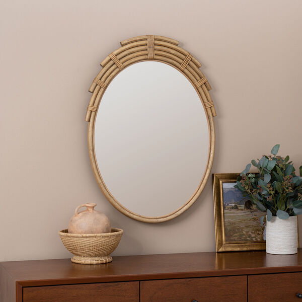 Derrick Natural Rattan 33 x 24-Inch Wall Mirror, image 1