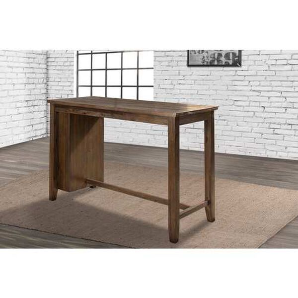 Spencer Dark Espresso Wire Brush Wood Counter Height Table, image 2