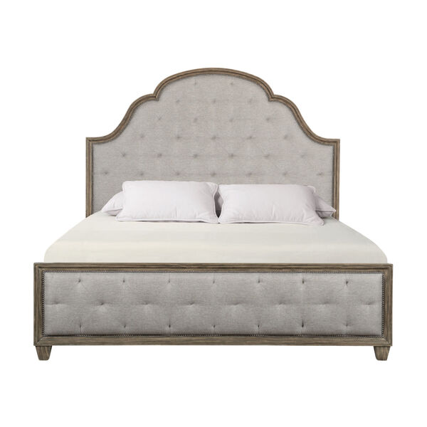 Taupe Canyon Ridge Upholstered Tufted Bed, image 2