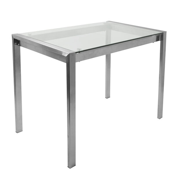 Fuji Stainless Steel and Clear Glass Counter Table, image 1