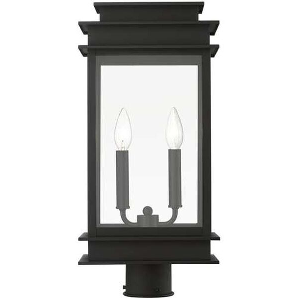 Princeton Black with Polished Chrome Two-Light Outdoor Large Lantern Post, image 3