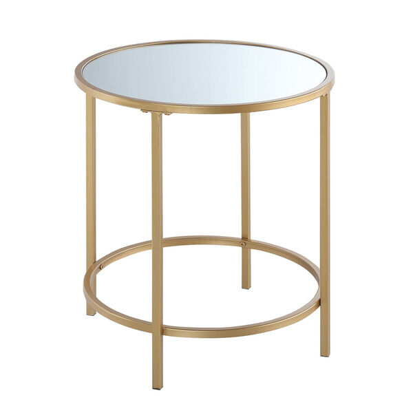 Gold Coast Gold Mirrored Round End Table, image 3