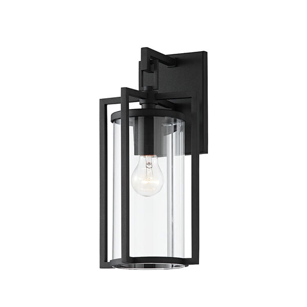 Percy Textured Black One-Light Outdoor Wall Sconce, image 1