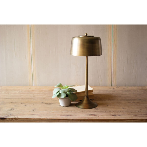 Antique Brass 23-Inch One-Light Table Lamp with Brass Shade, image 2