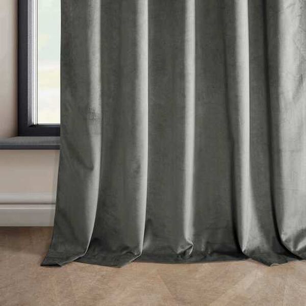 Grey Plush Velvet Single Panel Curtain 50 x 96, image 7
