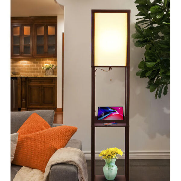 Maxwell Havana Brown LED Floor Lamp with Wireless Charging, image 4