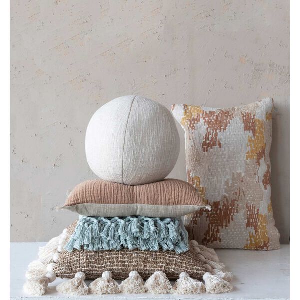 Multicolor Woven Cotton Blend Jacquard Lumbar 24 x 16-Inch Pillow, image 2