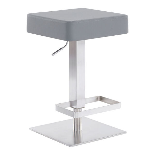 Kaylee Gray and Stainless Steel 34-Inch Bar Stool, image 1