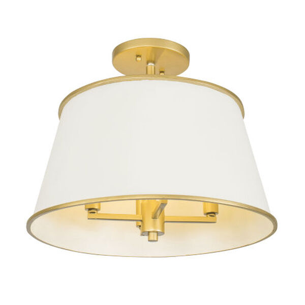 Coco Matte White and French Gold Four-Light Semi-Flush Mount, image 2