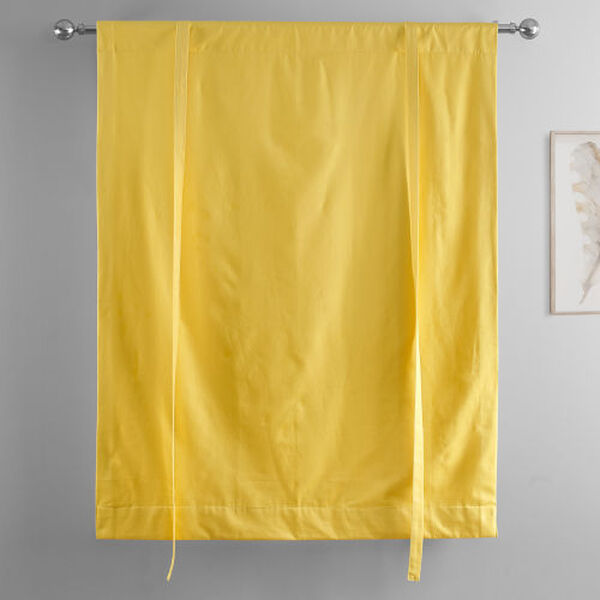 Mustard Yellow Solid Cotton Tie-Up Window Shade Single Panel, image 6