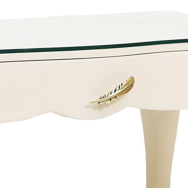 White Glass Top Console Table, image 4