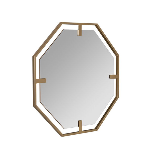 Kelani Gold 32-Inch Hexagon Wall Mirror, image 1